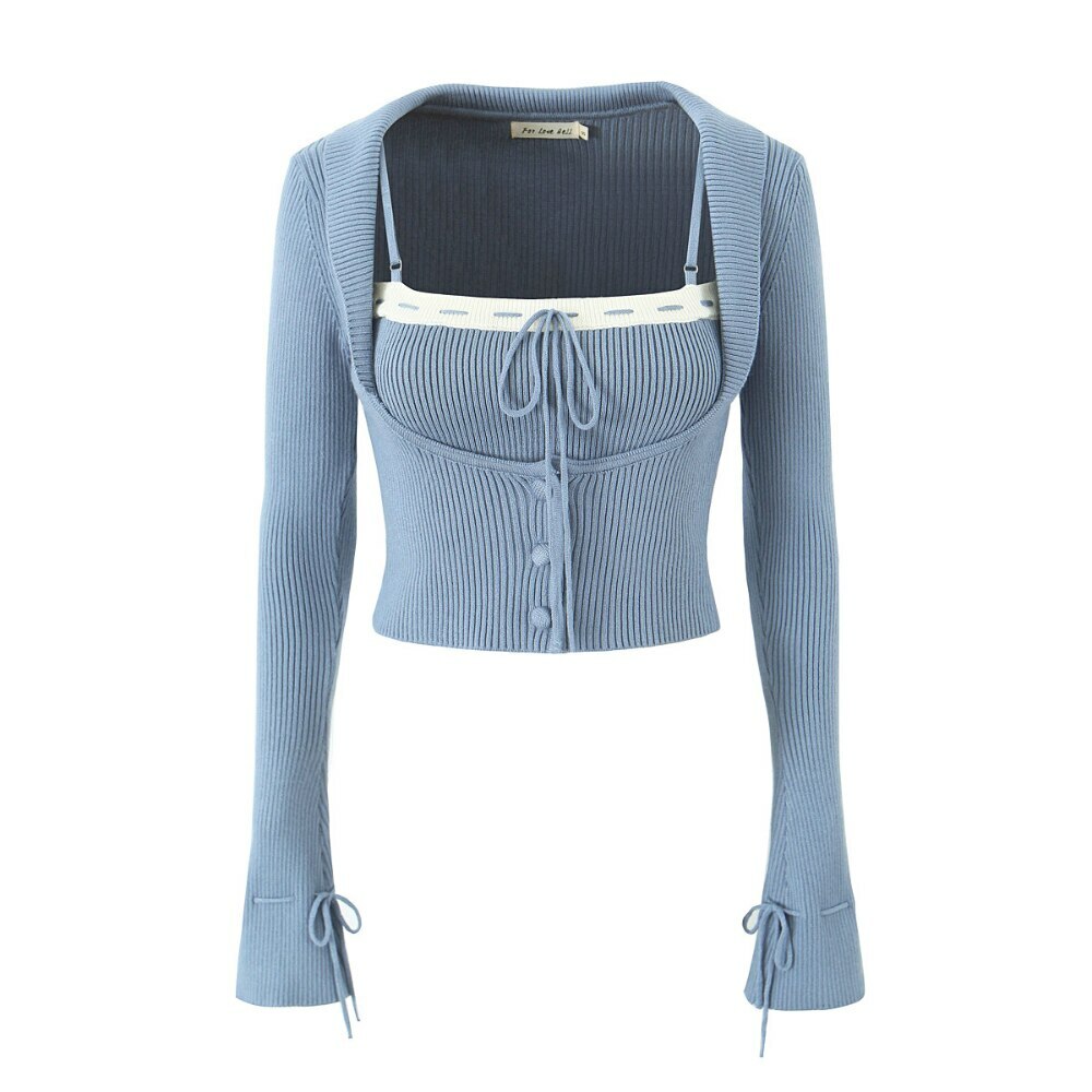 Everly Y2K Two Piece Sweater Set - 90S Grunge, Retro Summer Outfit, Pastel Goth Fashion Everly Y2K Two Piece Sweater Set - 90S Grunge, Retro Summer Outfit, Pastel Goth Fashion