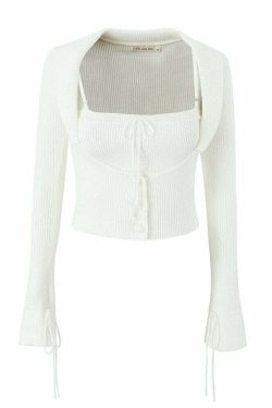 Everly Y2K Two Piece Sweater Set - 90S Grunge, Retro Summer Outfit, Pastel Goth Fashion