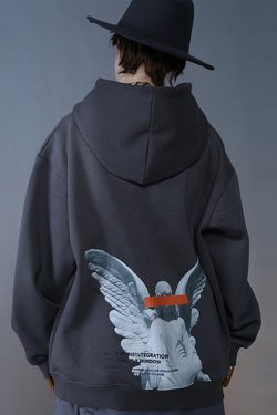 Fallen Angel Hoodie - Y2K Summer Grunge, 90S Retro, Gothic Y2K, Pastel Goth, Y2K Club