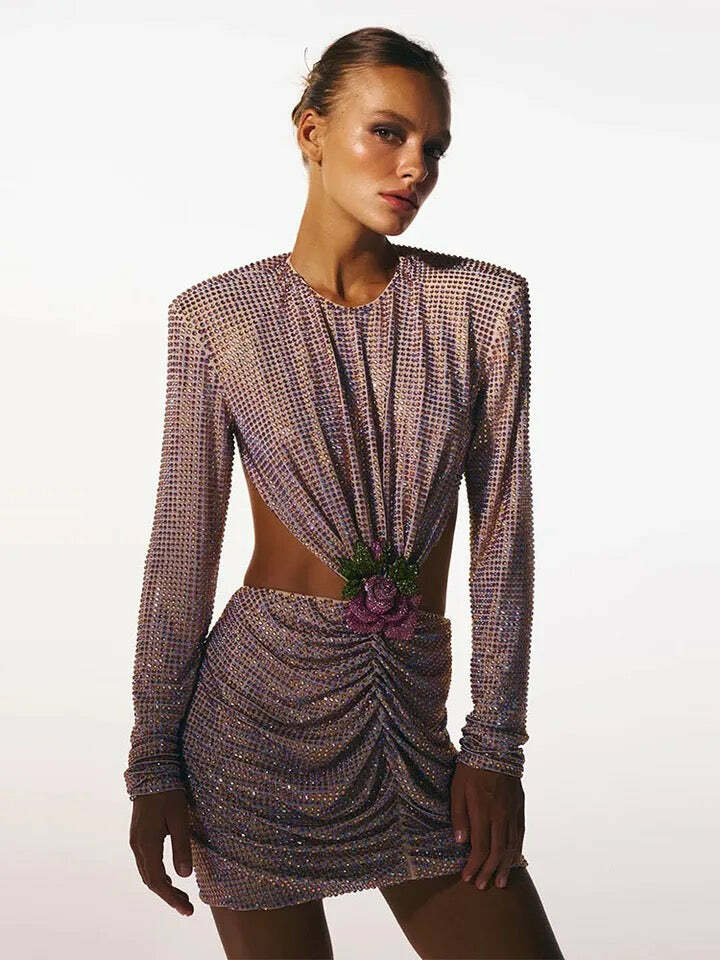 Fayette Diamond Mini Dress - Y2K Summer Grunge, 90S Fashion, Retro Party Outfit, Y2K