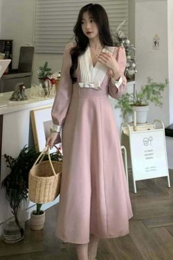 Faymusty Women'S Pink Y2K Lace Mini Dress - Sweet Bow, High Waist, Kawaii Spring Party Outfit