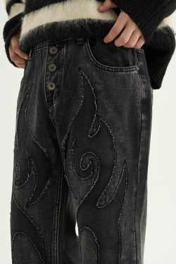 Flame Jeans: Retro Y2K Summer & 90S Grunge Outfits For Women - Perfect For Parties & Clubbing