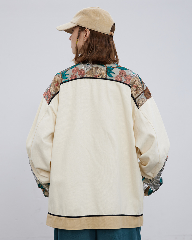 Floral Embroidered Jacket - Y2K Summer, 90S Grunge, Retro Style, Y2K Party & Club Outfits Floral Embroidered Jacket - Y2K Summer, 90S Grunge, Retro Style, Y2K Party & Club Outfits