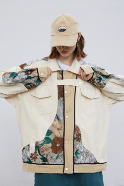 Floral Embroidered Jacket - Y2K Summer, 90S Grunge, Retro Style, Y2K Party & Club Outfits