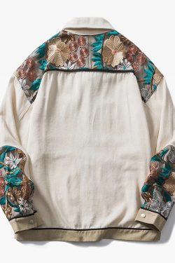 Floral Embroidered Jacket - Y2K Summer, 90S Grunge, Retro Style, Y2K Party & Club Outfits