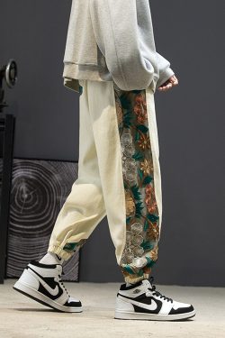 Floral Embroidered Pants - Y2K Summer Grunge, 90S Retro, Pastel Goth, Y2K Club & Party Out