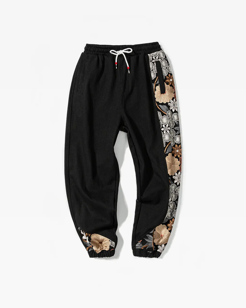 Floral Embroidered Pants - Y2K Summer Grunge, 90S Retro, Pastel Goth, Y2K Club & Party Out