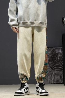 Floral Embroidered Pants - Y2K Summer Grunge, 90S Retro, Pastel Goth, Y2K Club & Party Out