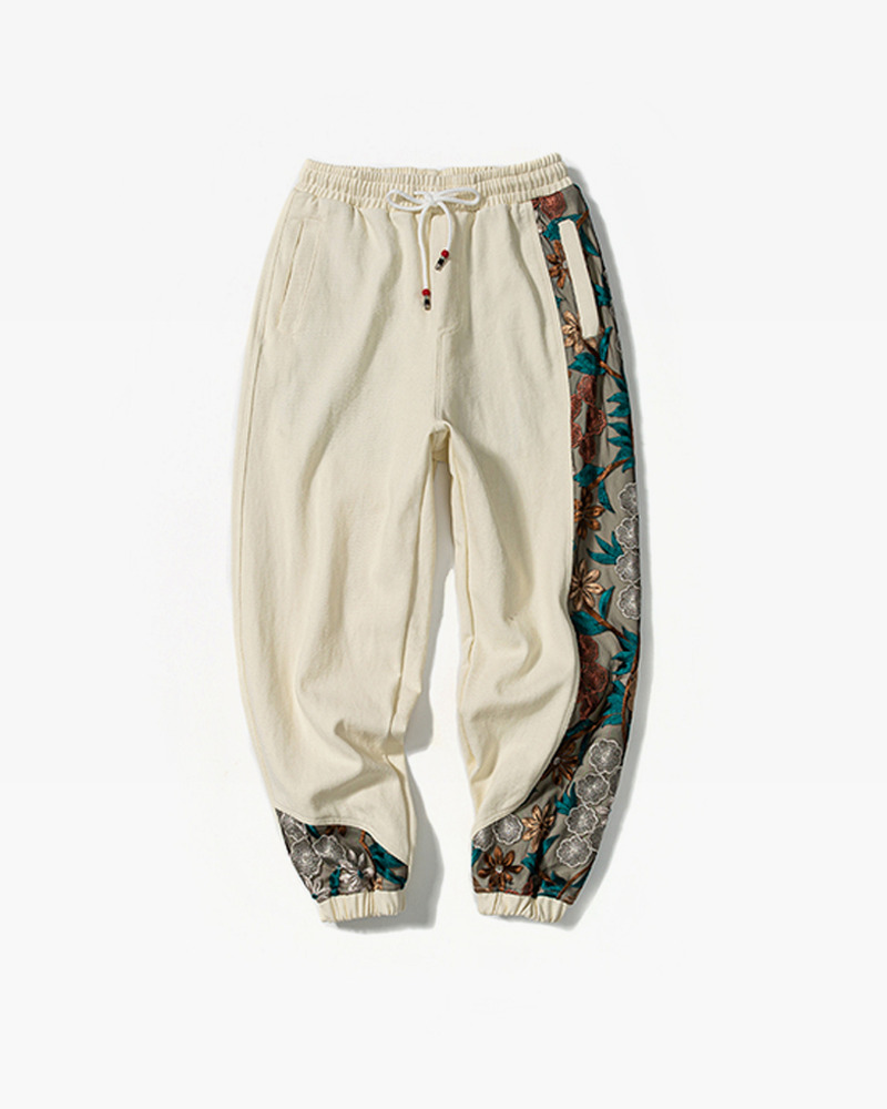 Floral Embroidered Pants - Y2K Summer Grunge, 90S Retro, Pastel Goth, Y2K Club & Party Out