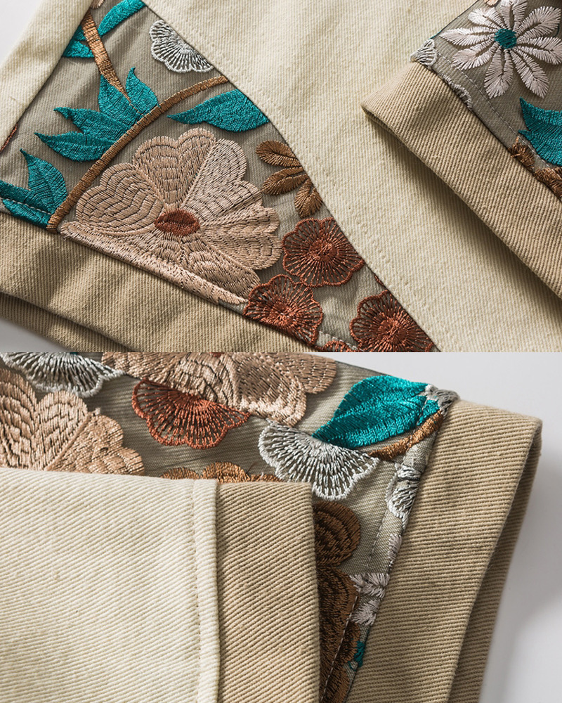 Floral Embroidered Y2K Shorts - 90S Grunge Summer Outfit, Retro Y2K Fashion For Women Floral Embroidered Y2K Shorts - 90S Grunge Summer Outfit, Retro Y2K Fashion For Women