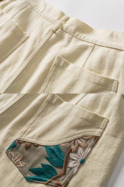 Floral Embroidered Y2K Shorts - 90S Grunge Summer Outfit, Retro Y2K Fashion For Women