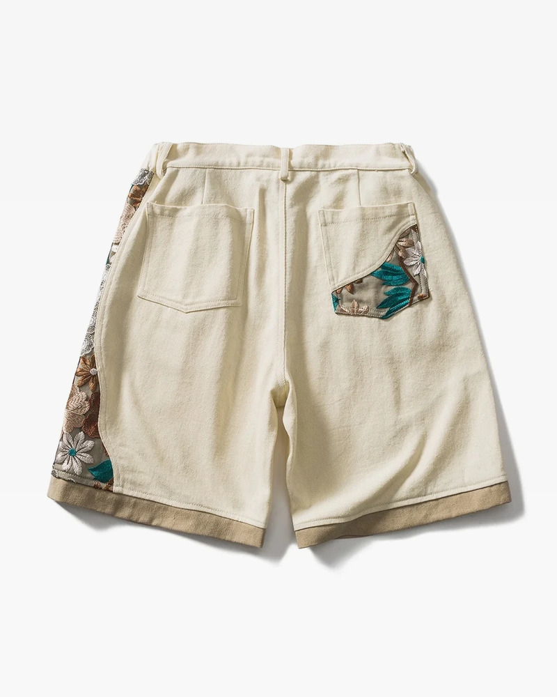 Floral Embroidered Y2K Shorts - 90S Grunge Summer Outfit, Retro Y2K Fashion For Women Floral Embroidered Y2K Shorts - 90S Grunge Summer Outfit, Retro Y2K Fashion For Women