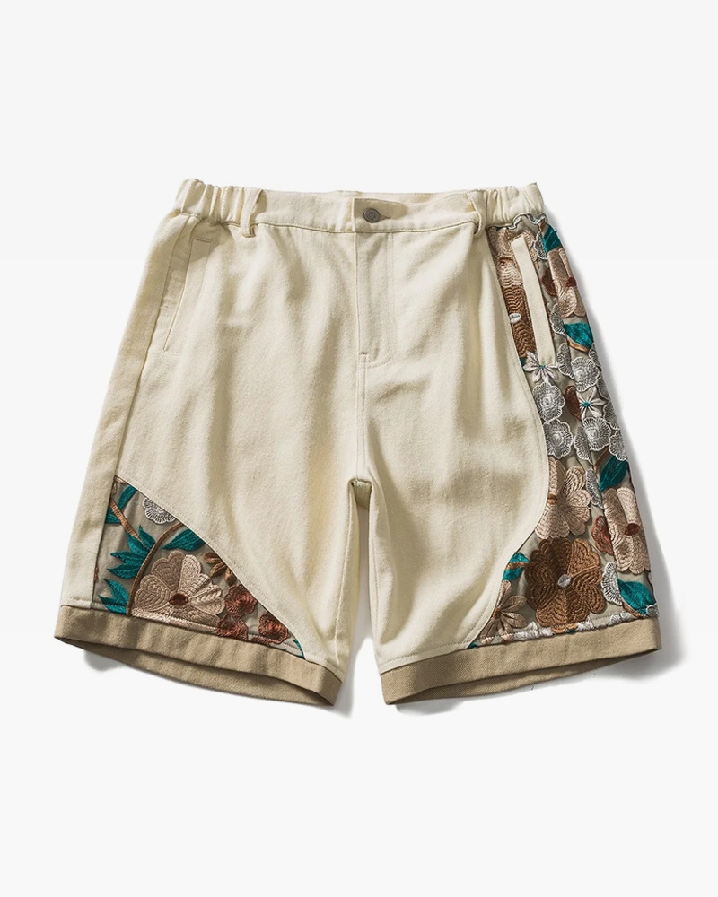 Floral Embroidered Y2K Shorts - 90S Grunge Summer Outfit, Retro Y2K Fashion For Women Floral Embroidered Y2K Shorts - 90S Grunge Summer Outfit, Retro Y2K Fashion For Women