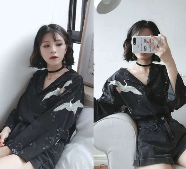 Flying Bird Top - Y2K Summer Grunge Outfit, 90S Fashion, Retro Style, Baby Tees, Y2K Popstar Look