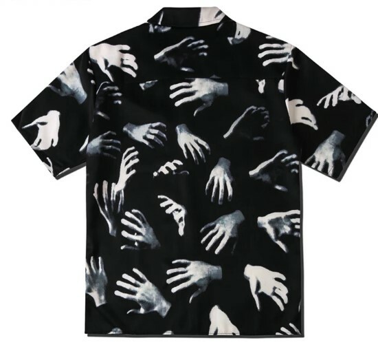 Freya Y2K Grunge Hands Print Shirt - Retro 90S Summer Outfit, Pastel Goth, Y2K Fashion Freya Y2K Grunge Hands Print Shirt - Retro 90S Summer Outfit, Pastel Goth, Y2K Fashion