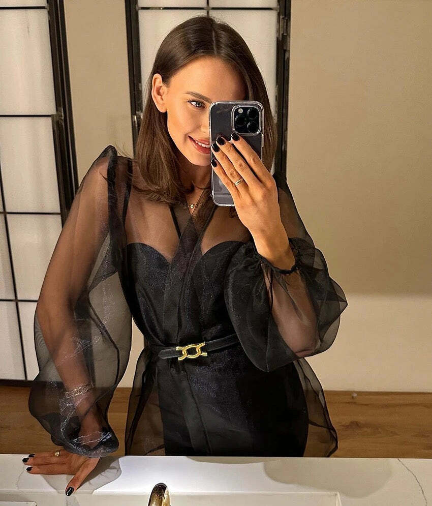 Frida Mesh Blouse - Y2K Summer Grunge Top, 90S Retro Style, Perfect For Y2K Party Outfits Frida Mesh Blouse - Y2K Summer Grunge Top, 90S Retro Style, Perfect For Y2K Party Outfits