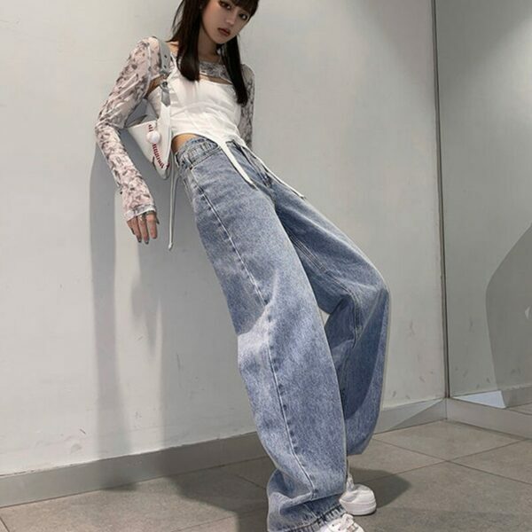 Gabriella Distressed Grunge Jeans - Y2K Summer, 90S Fashion, Retro Style, Y2K Club Outfits