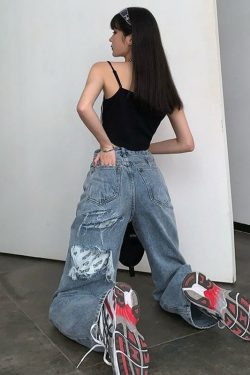 Gabriella Distressed Grunge Jeans - Y2K Summer, 90S Fashion, Retro Style, Y2K Club Outfits