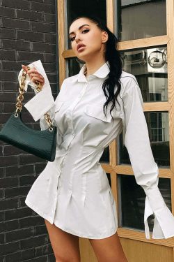 Gaby Y2K Shirt Dress - 90S Grunge, Retro Summer Outfit, Y2K Party & Club Fashion