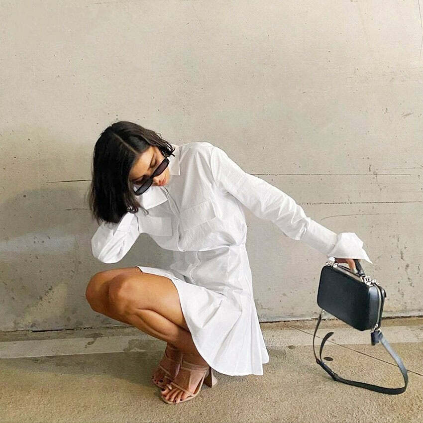 Gaby Y2K Shirt Dress - 90S Grunge, Retro Summer Outfit, Y2K Party & Club Fashion