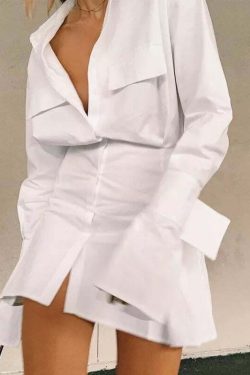 Gaby Y2K Shirt Dress - 90S Grunge, Retro Summer Outfit, Y2K Party & Club Fashion