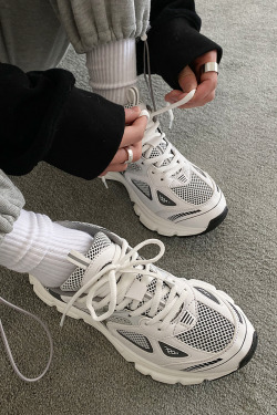 Gray And White Sneakers - Y2K Summer, 90S Grunge, Retro Hip Hop, Pastel Goth, Y2K Club Outfits