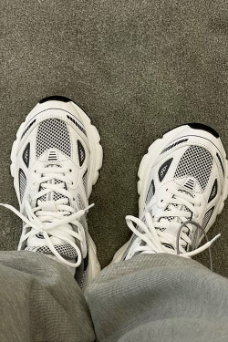 Gray And White Sneakers - Y2K Summer, 90S Grunge, Retro Hip Hop, Pastel Goth, Y2K Club Outfits