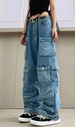 Hailey Multi Pocket High Waist Jeans - Y2K Grunge, 90S Fashion, Retro Style, Y2K Summer Outfits Hailey Multi Pocket High Waist Jeans - Y2K Grunge, 90S Fashion, Retro Style, Y2K Summer Outfits