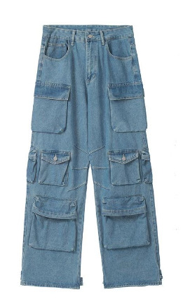 Hailey Multi Pocket High Waist Jeans - Y2K Grunge, 90S Fashion, Retro Style, Y2K Summer Outfits Hailey Multi Pocket High Waist Jeans - Y2K Grunge, 90S Fashion, Retro Style, Y2K Summer Outfits