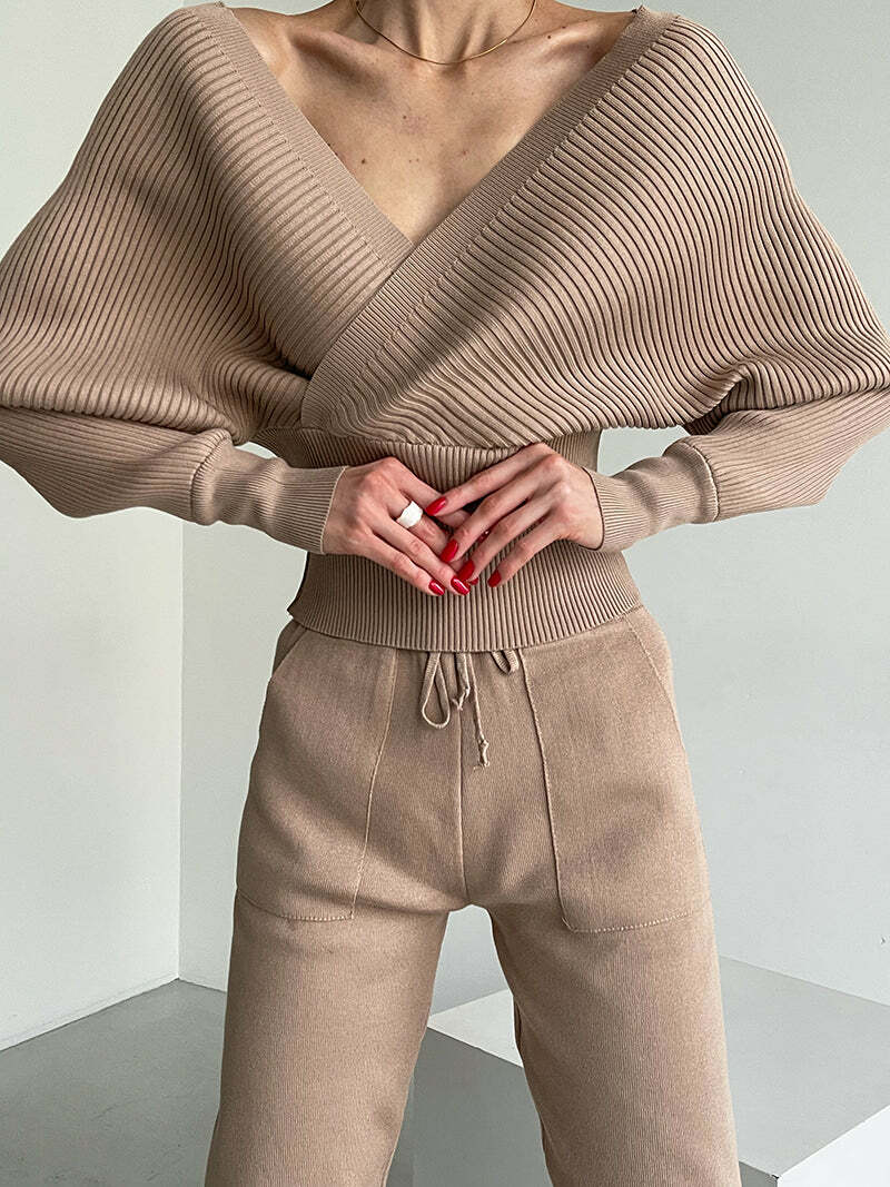 Hala Knitted Set - Y2K Summer & 90S Grunge Outfit, Retro Y2K Fashion, Pastel Goth Style