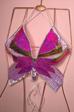Halsey Butterfly Sequin Top - Y2K Summer, 90S Fashion, Grunge, Retro, Party & Club Outfits