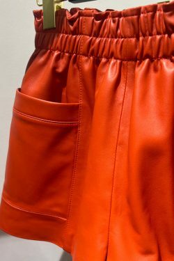 Hanna Y2K Leather Shorts - 90S Grunge, Retro Summer Outfit, Y2K Party & Club Fashion