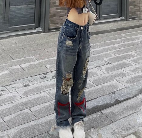 Harmony Ripped High Waist Jeans - Y2K Summer, 90S Grunge, Retro Style, Y2K Club & Party Outfits Harmony Ripped High Waist Jeans - Y2K Summer, 90S Grunge, Retro Style, Y2K Club & Party Outfits