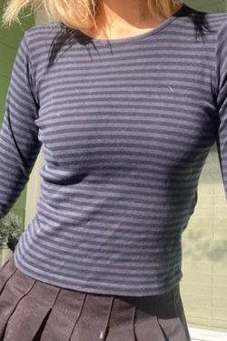 Harper Striped Long Sleeve Slim Top - Y2K Summer, 90S Fashion, Grunge, Retro, Pastel Goth