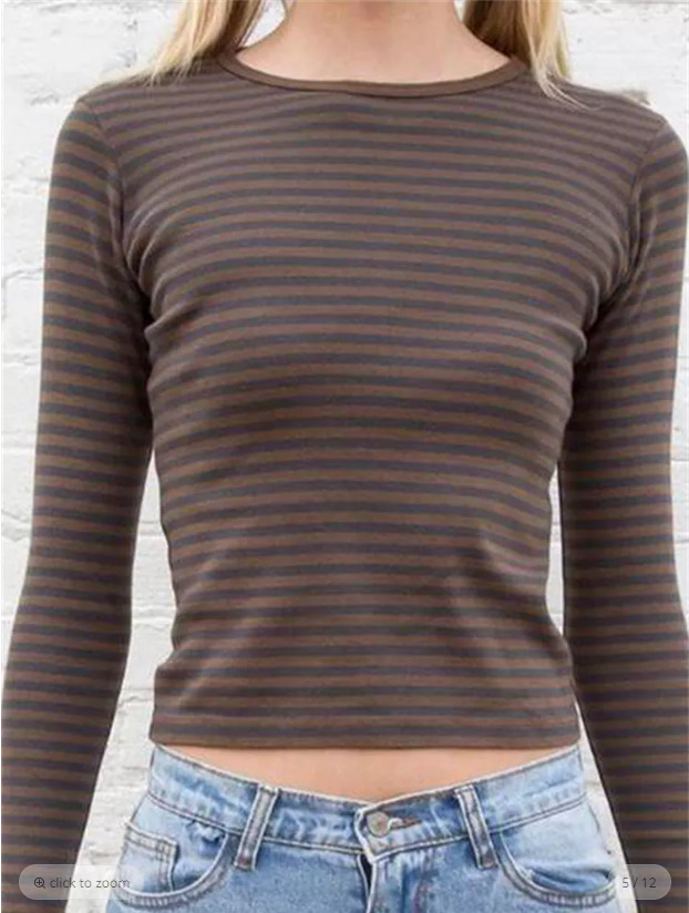 Harper Striped Long Sleeve Slim Top - Y2K Summer, 90S Fashion, Grunge, Retro, Pastel Goth Harper Striped Long Sleeve Slim Top - Y2K Summer, 90S Fashion, Grunge, Retro, Pastel Goth