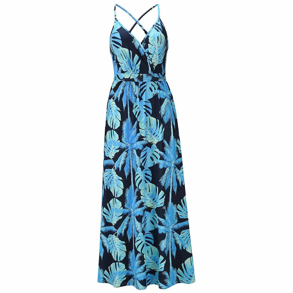 High Quality Y2K Bohemian Floral Camisole Long Dress - Elegant Summer Retro 90S Grunge Outfit