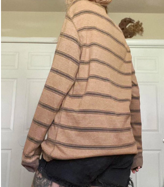 Isabella Y2K Grunge Striped Long Sleeve Shirt - 90S Fashion, Retro Summer, Gothic Style