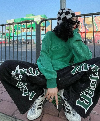 Jade Straight Jeans For Women - Y2K Summer, 90S Grunge, Retro Hip Hop, Pastel Goth Outfits Jade Straight Jeans For Women - Y2K Summer, 90S Grunge, Retro Hip Hop, Pastel Goth Outfits