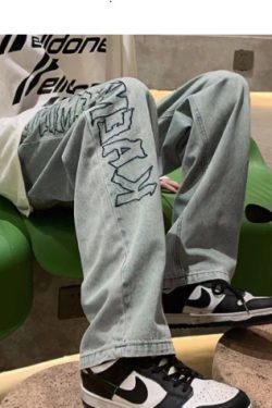 Jade Straight Jeans For Women - Y2K Summer, 90S Grunge, Retro Hip Hop, Pastel Goth Outfits