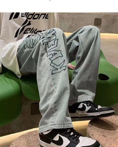 Jade Straight Jeans For Women - Y2K Summer, 90S Grunge, Retro Hip Hop, Pastel Goth Outfits Jade Straight Jeans For Women - Y2K Summer, 90S Grunge, Retro Hip Hop, Pastel Goth Outfits