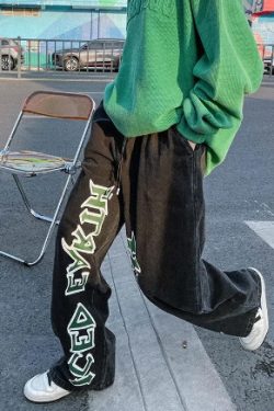 Jade Straight Jeans For Women - Y2K Summer, 90S Grunge, Retro Hip Hop, Pastel Goth Outfits