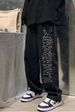 Jade Straight Jeans For Women - Y2K Summer, 90S Grunge, Retro Hip Hop, Pastel Goth Outfits