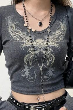 Jasmine Retro Crop T-Shirt - Y2K Summer, 90S Grunge, Pastel Goth, Y2K Party & Club Outfits