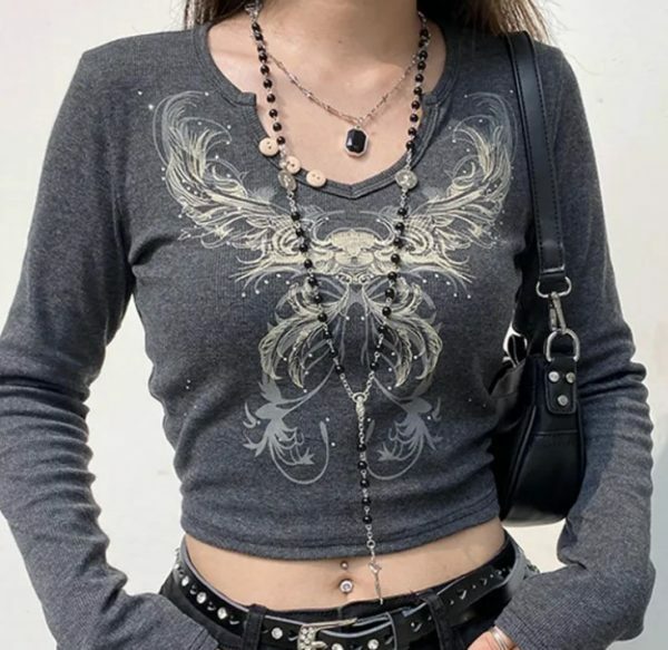 Jasmine Retro Crop T-Shirt - Y2K Summer, 90S Grunge, Pastel Goth, Y2K Party & Club Outfits Jasmine Retro Crop T-Shirt - Y2K Summer, 90S Grunge, Pastel Goth, Y2K Party & Club Outfits