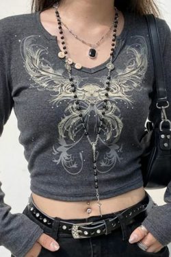 Jasmine Retro Crop T-Shirt - Y2K Summer, 90S Grunge, Pastel Goth, Y2K Party & Club Outfits