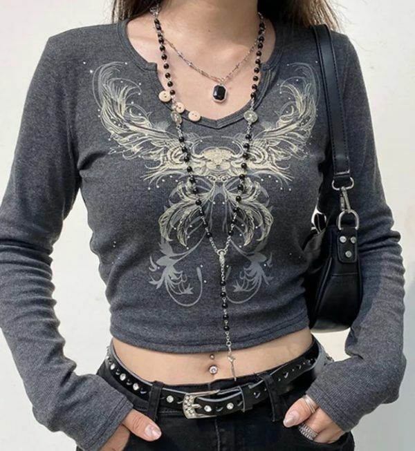 Jasmine Retro Crop T-Shirt - Y2K Summer, 90S Grunge, Pastel Goth, Y2K Party & Club Outfits Jasmine Retro Crop T-Shirt - Y2K Summer, 90S Grunge, Pastel Goth, Y2K Party & Club Outfits