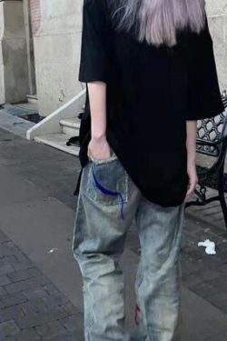 Jordyn Ripped High Waist Jeans - Y2K Grunge, 90S Fashion, Retro Summer Outfits