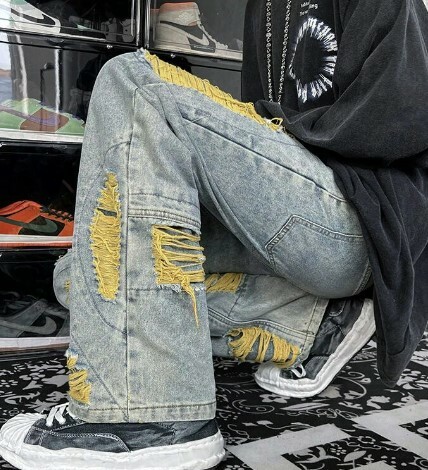 Juliana Y2K Grunge Ripped Denim Jeans - 90S Fashion, Retro Style, Summer Y2K Outfits