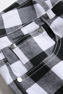 Juliette Plaid Slim Pants - Y2K Summer Grunge 90S Fashion, Retro Goth, Y2K Club Outfits