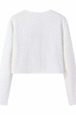 Karmen Sequin Short Jacket - Y2K Summer, 90S Grunge, Retro Party, Y2K Club, Popstar Outfit